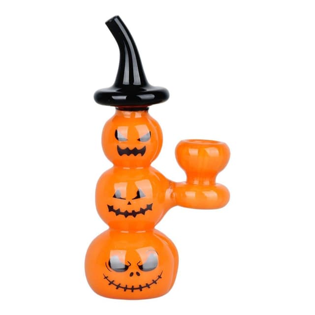 Halloween Pumpkin Pile Up Glass Bubbler