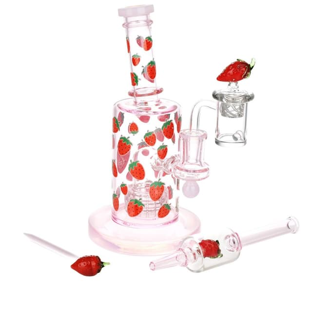 Pulsar Fruit Series Strawberry Cough Glow Dab Rig Kit